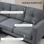 L-formad Hörnsoffa med Vändbar Schäslong, Stoppad, Mörkgrå