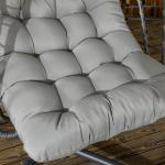 Hängstol Hänggunga Ljusgrå av Rotting och Polyester för Inomhus och Uteplats Fällbar Gungkorg med Ram och Dyna upp till 100 kg 194 cm