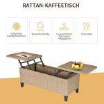 Loungegrupp i Konstrotting 3 Delar, Modulär Utemöbel med Soffbord och Sidobord, Väderbeständig Design för Uteplatsen, Grå/Brun
