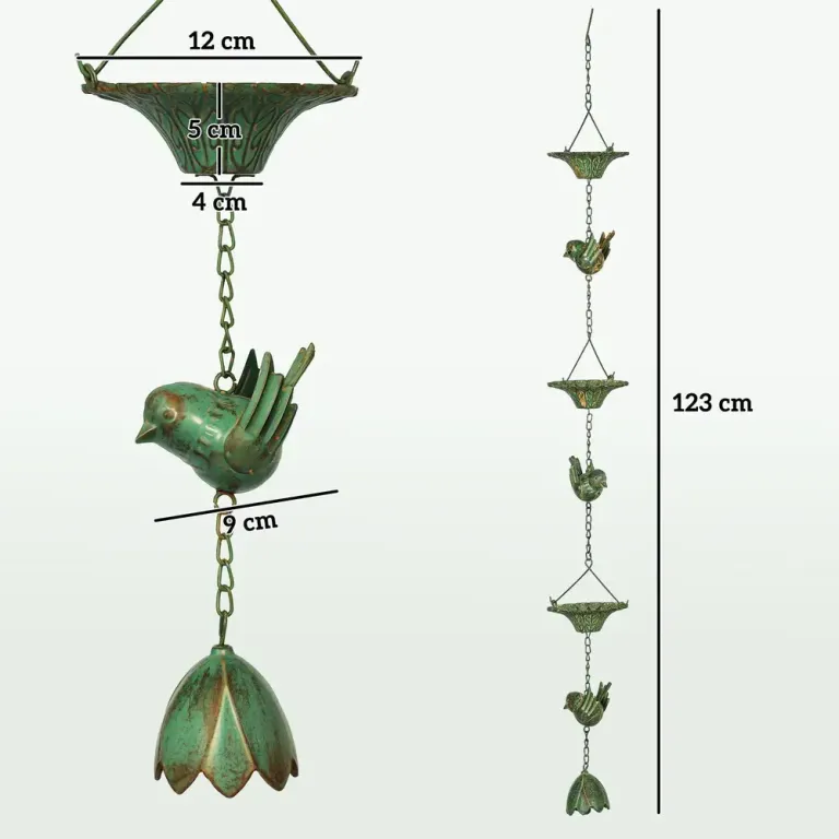Regnkedja Avloppskedja Set 3 Svart av Metall 123 cm