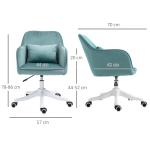 Massagestol för Kontor och Hem, Ergonomisk Snurrstol med Ländkudde, Bekväm Skrivbordsstol i Tyg med Armstöd, Grön