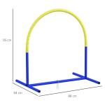 Agility Träningsset Hundsport Gul av PE och ABS för Hundar Bärbar Hinderbana med 4 Delar och Bärväska 88 x 64 x 95 cm