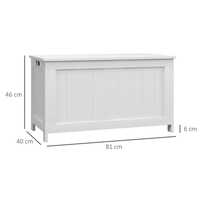 Förvaringslåda Utrustningslåda Vit av Trä 81 x 40 x 46 cm