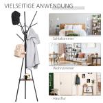 Klädhängare i Scandi Design, 7 Klädkrokar, Svart + Brun