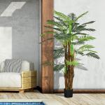 Konstgjord Växt Palm Grön av Plast för Inomhus och Utomhusbruk Konstträd med 36 Grenar 160 cm