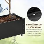 Upphöjd Odlingslåda på Hjul, Flyttbar Planteringsbänk i Trä, Ergonomisk Odling för Örter och Blommor, Svart, 89 x 48 x 47 cm