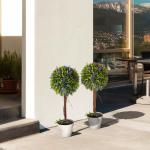 Konstgjord Cypress Plant Set Grön av Plast för Inomhus och Utomhusdekoration Konstgjord Krukväxt i Kruka 90 cm
