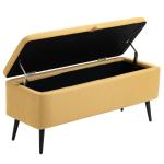Stoppad Förvaringsbänk med Linnelook, upp till 150 kg, Gul, 101 x 38,5 x 44,5 cm