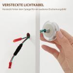 Sminkbord med Spegel, Dimbara LED-lampor, Lådor och Hyllor, Vit