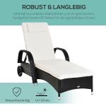 Trädgårdssäng Mobil Solstol med Kuddar Polyrattan och Metall Perfekt Avkoppling i Trädgården Svart 200 X 73 X 30-103 Cm