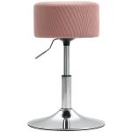 Höjdjusterbar Stoppad Barpall med Metallram, Manchesterlook, 360° Roterbar, Rosa