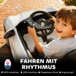 Maserati Elbil för Barn 2-sits med 12V Batteridrift och Fjärrkontroll samt LED och Musik Hållbar och Säker Vit Plast för Lek och Motion