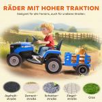 Elektrisk Åktraktor med Fjärrkontroll och Mjukstart för Barn 3-8 År, Blå