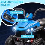 Elektrisk Fyrhjuling Barnbil 12V Quad med Musik Blå av Metall och Plast för Barn 3-5 År Fordon med Ljus 5 km/h