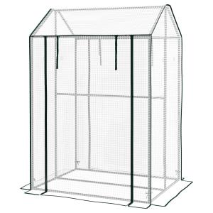 Folieväxthus Tomathus Vit av PE och Stål för Trädgård och Balkong Vindtätt Växthus med Dubbeldörrar 100 x 80 x 150 cm