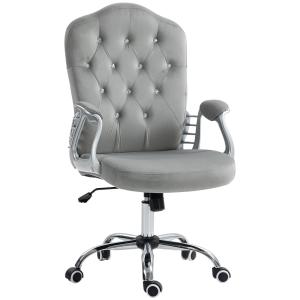 Kontorsstol Skrivbordsstol Ljusgrå av Konstläder och Metall för Kontor Ergonomisk och Höjdjusterbar Vridbar 120 kg