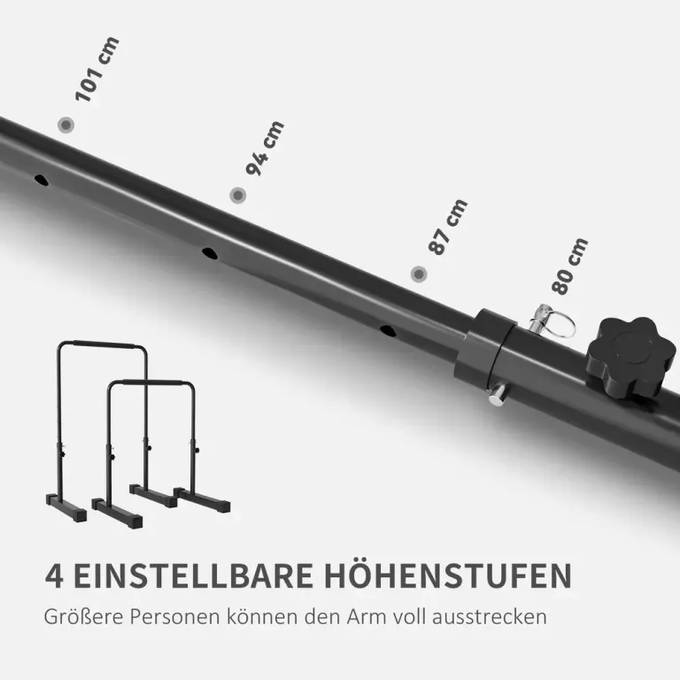 Dip Station Träningsredskap Svart av Stål för 80-100 cm