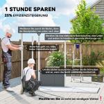 Redskapsbod och Trädgårdshus i Plast med Golv och Fönster samt Låsbara Dörrar för Trädgård och Terrass Hållbar och Stabil Grå Plast 2,4 x 1,3 m