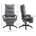 Massagekontorsstol Ergonomisk med Infällbart Fotstöd Höjdjusterbar för Kontor Svart
