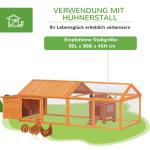 Hönshus med Utegård och Låsbar Dörr för Trädgård Hållbar och Väderbeständig Orange Gran 2,4 x 1,125 x 0,76 m