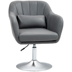 Höjdjusterbar Snurrstol Kontorsstol i Polyester och Metall, Mörkgrå, 60x60x79-91 cm