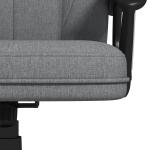 Kontorsstol Datorstol Grå av Linnelook och Metall för Bekvämt Arbete Ergonomisk med Vippfunktion och Nackstöd 66 x 75 x 110-120 cm