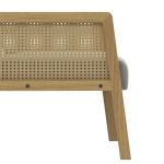 Accentstol Relaxstol Natur av Rottinglook och Linnelook för Vardagsrum och Relax Fåtölj med Armstöd Bekväm Design