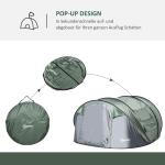Stort Kupoltält för Camping, Rymligt Familjetält för 4-5 Personer med Myggnät, Vattentät Design för Utomhusäventyr, Mörkgrön/Grå, 2635 x 220 x 123 cm