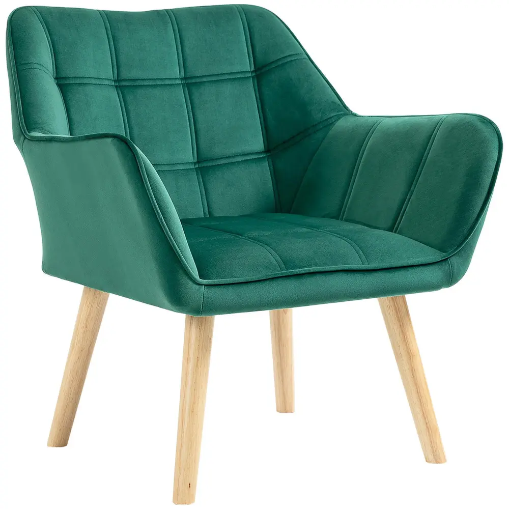 Enkelfåtölj Relaxfåtölj Grön av Sammet 64 x 62 x 72,5 Cm
