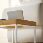 Modernt Soffbord, Set med 2, Fyrkantigt, MDF och Metall, Vit