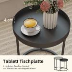 Satsbord 2 Delar Grå Metall för Vardagsrum och Balkong Soffbord med Bricka Stapelbara Sidobord i Modern Design Lätt att Flytta Robust