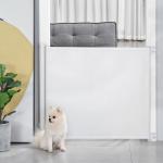 Utdragbar Säkerhetsgrind i PVC, Flexibel Skyddsbarriär för Dörrar och Trappor, Rullgardinsfunktion sparar plats, Vit, 115 x 82,5 cm