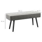 Klädd Bänk Sängbänk Grå av Tyg med Sammetslook och Trä för Sovrum och Hall X Mönster Lastkapacitet upp till 120 kg 100 x 36 x 45 cm
