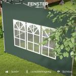 Sidoväggar 2-pack med Fönster för Paviljong Hållbar och Vattentät för Utomhusbruk Grön Polyester 3 x 3 m