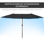 Parasoll Dubbelt Marknadsparaply Uteplatsparasoll med Handvev Oval 460 X 270 X 240 Cm Svart