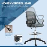 Ergonomisk Kontorsstol med Armstöd, Justerbart Fotstöd och Mesh-överdrag, Grå