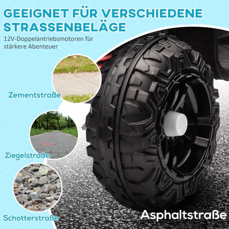 Elektrisk Fyrhjuling Barnbil 12 v Quad med Musik och Ljus