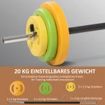 Hantelset 20 kg i Gjutjärn, med Anslutningsrör, Halkfritt Handtag, Flerfärgad