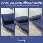 Bäddsoffa Stolsäng 2-i-1 Blå av Manchester och Metall för Sovrum och Vardagsrum Gästsäng med Justerbar Madrass 82 x 89 x 83 cm