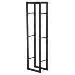 Vedställ i Metall, 40 x 25 x 150 cm, Staplingshjälp med Stålram, upp till 100 kg, Vedskydd för Utomhusbruk, Svart