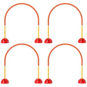 Agilityset för Hundar med 4 Justerbara Dörrar och Transportväska för Träning och Motion Hållbar och Säker Gul och Orange Plast