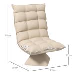 Vridbar Läsfåtölj med Linnelook, Beige, 62 x 70 x 95 cm