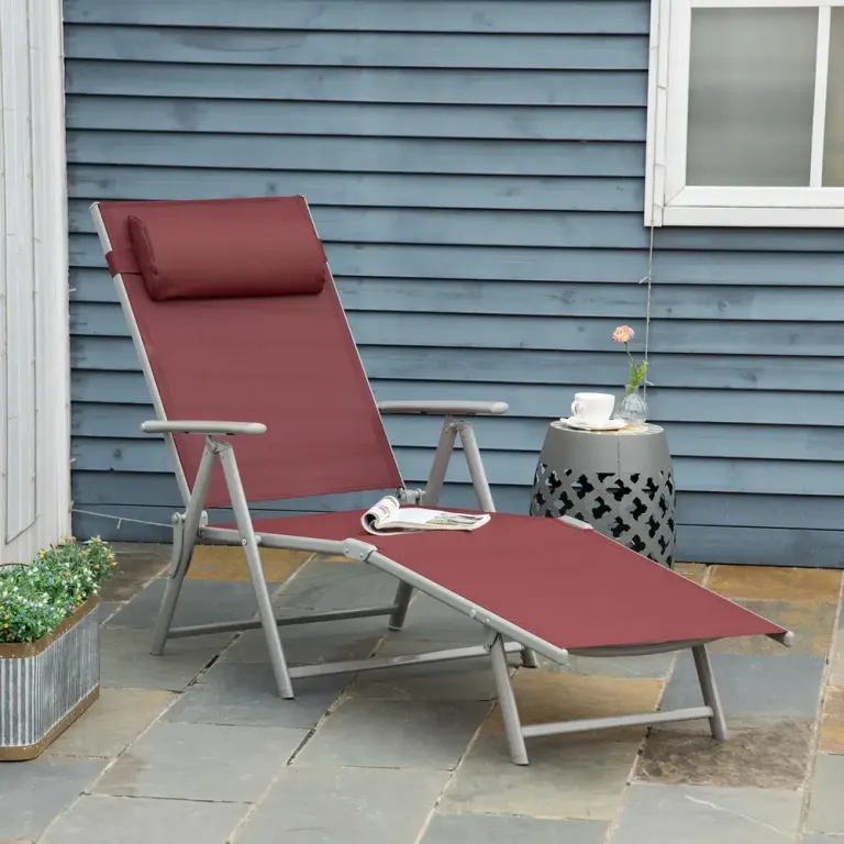Solstol Balkongstol Vinröd 137 x 63,5 x 100,5 cm