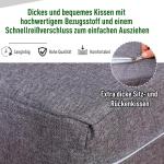 4-Delat Trädgårdsmöbelset Kombinerbart Hög Sittdyna Bord med Förvaringsutrymme Polyester Grå 138 X 69 X 63 Cm
