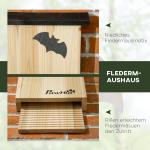 Fladdermushus 3-pack med Väderbeständig Yta för Trädgård Hållbar och Naturvänlig Natur och Svart Gran 20 x 15 x 30 cm