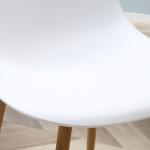 Matsalsstolar Köksstolar Vit Natur av Trä och Metall för Matsal Set om 4 Stolar med Ryggstöd 45 x 52 x 85,5 cm