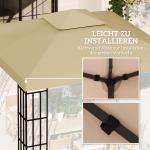 Paviljontak Prisvärd Beige för Paviljong som Vattentätt Reservtak med Dubbeltak och Dräneringshål för Trädgård 3 x 3 m