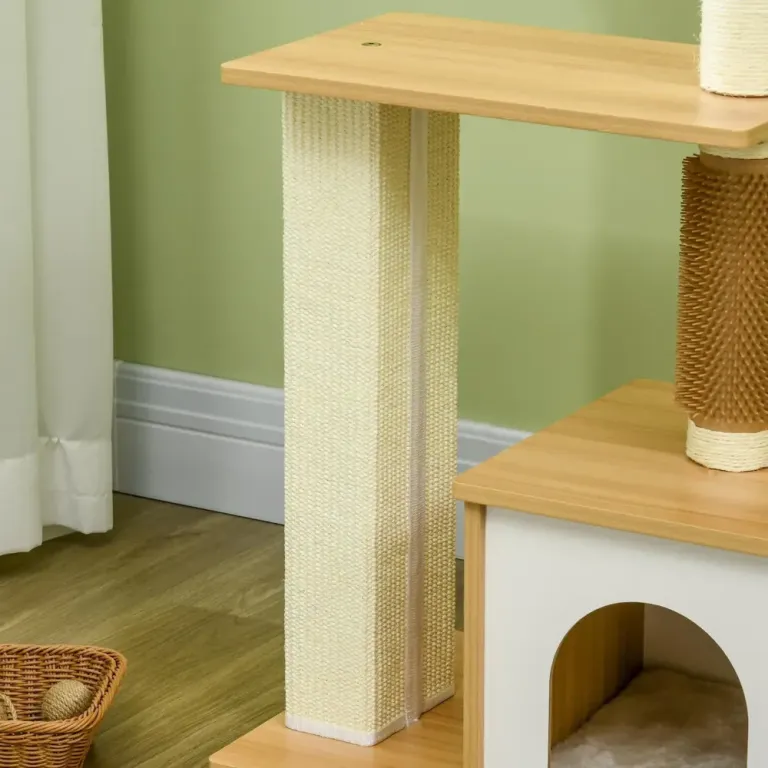 Klösträd Ek av Trä och Sisal för Små 114 cm