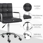Ergonomisk Skrivbordsstol Höjdjusterbar 46-61 Cm med Armstöd för Kontor och Hemmakontor