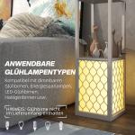 Modern Golvlampa med 2 Hyllor och Dragkedja, Svart+Vit, 26x26x156 cm